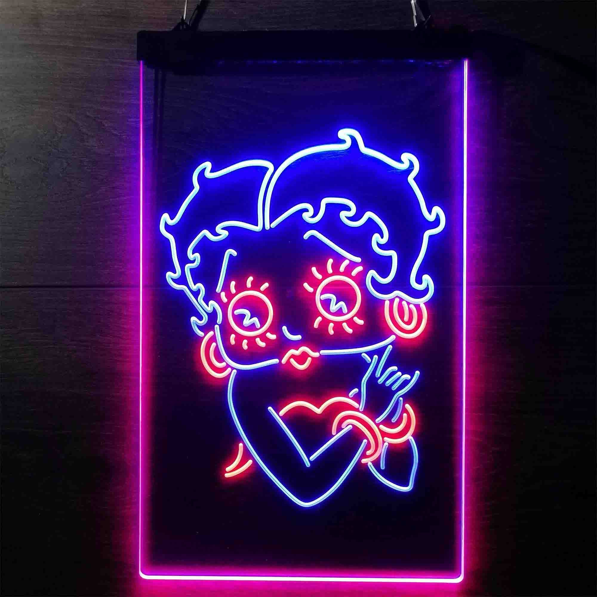 Betty Boop Close Up Dual LED Neon Light Sign